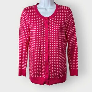 Merona Polka Dot Cardigan Sweater | Bright Pink | Dopamine Dressing Coquette Dot